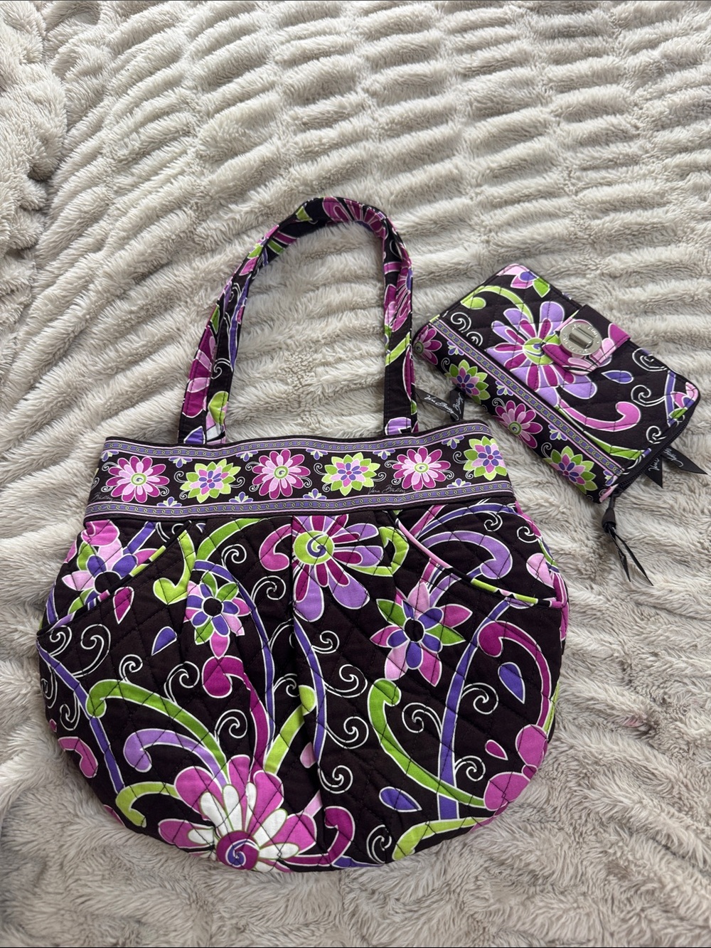 Vera Bradley Purple Punch rare purse and wallet like new